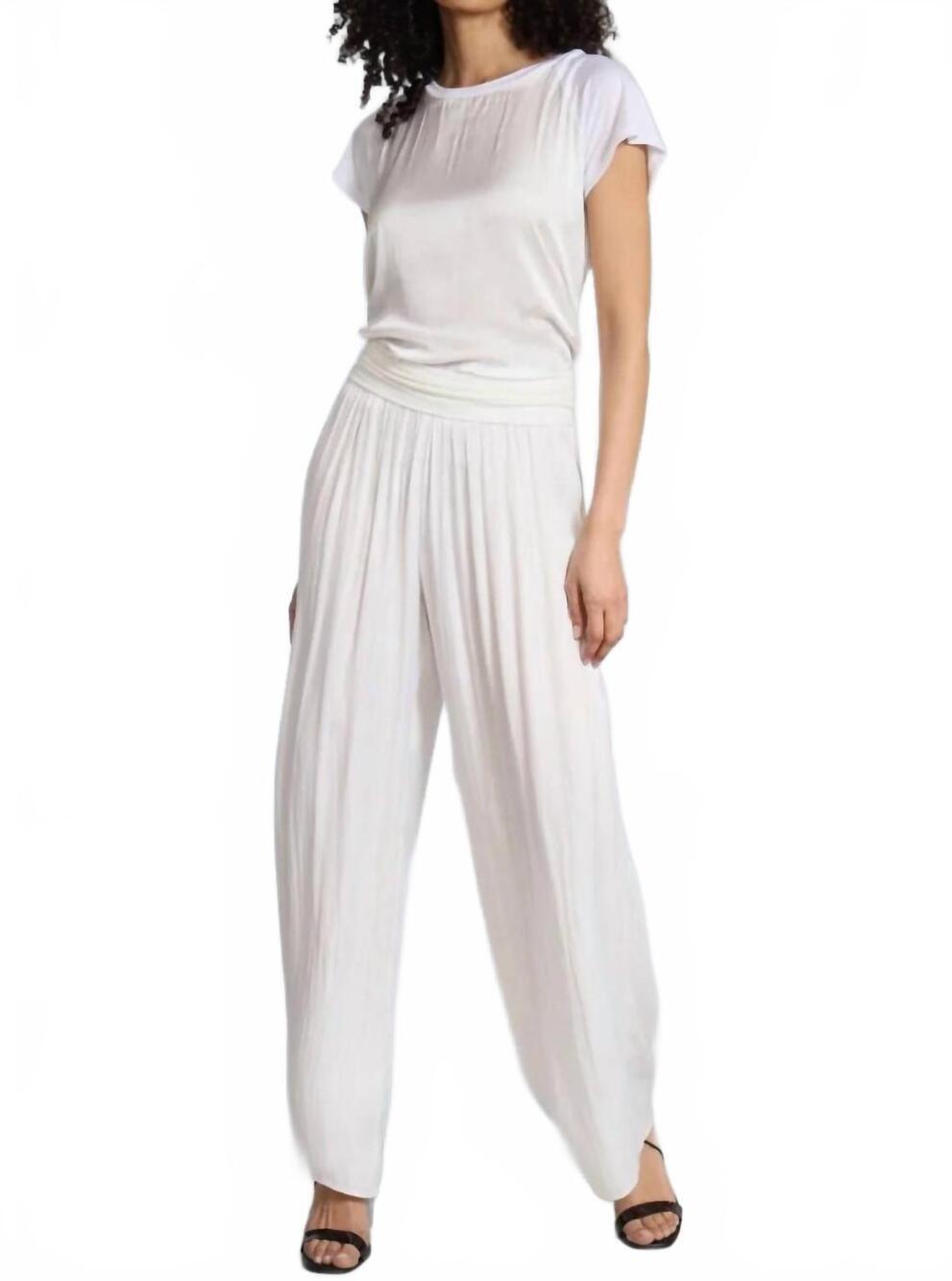 NEW LOLA & SOPHIE women's vintage satin yoga pant in white